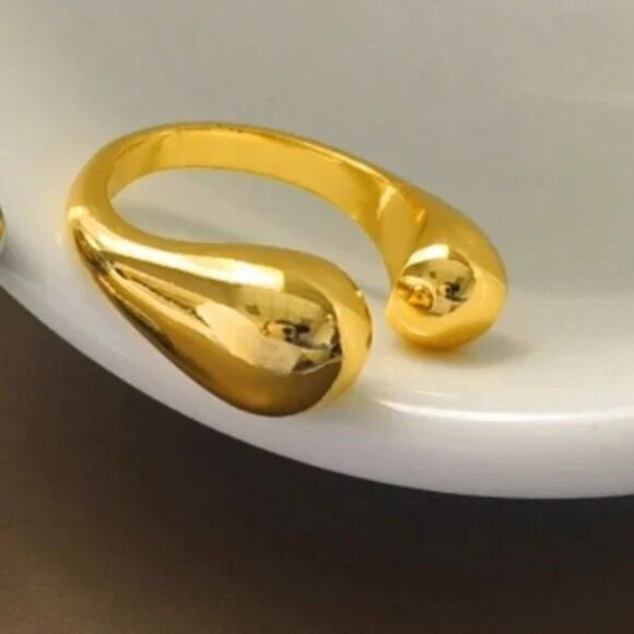 ⭐️#30A Unique Retro Gold Double Bar Ring - Picture 4 of 7